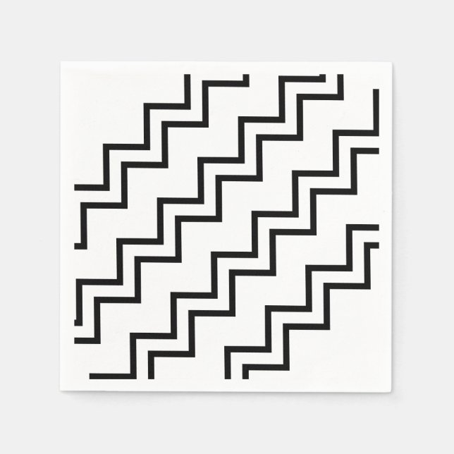 Guardanapo De Papel Schwarz weiß zickzack (Frente)