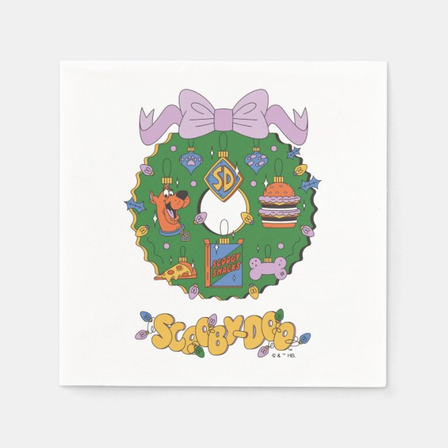 Guardanapo De Papel Scooby-Doo Holiday Snack Wreath Graphic (Frente)
