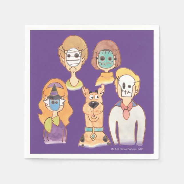 Guardanapo De Papel Scooby-Doo | Nossos Máscaras de Halloween (Frente)