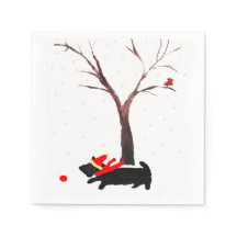 Scottie Dog e Robin Christmas Art