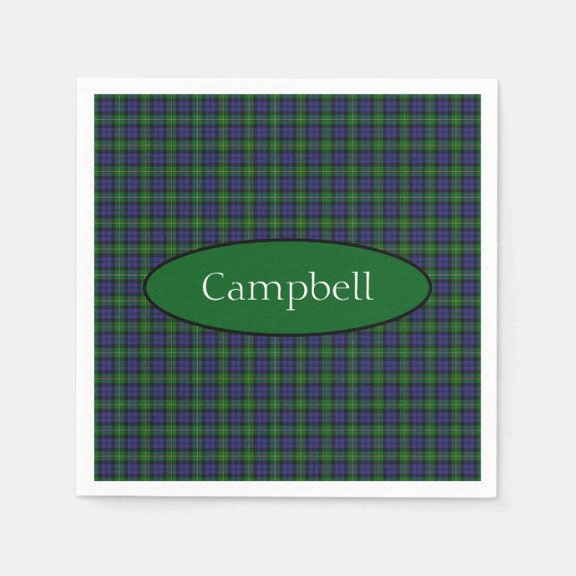 Guardanapo De Papel Scottish Campbell Family Tartan Personalizado (Frente)