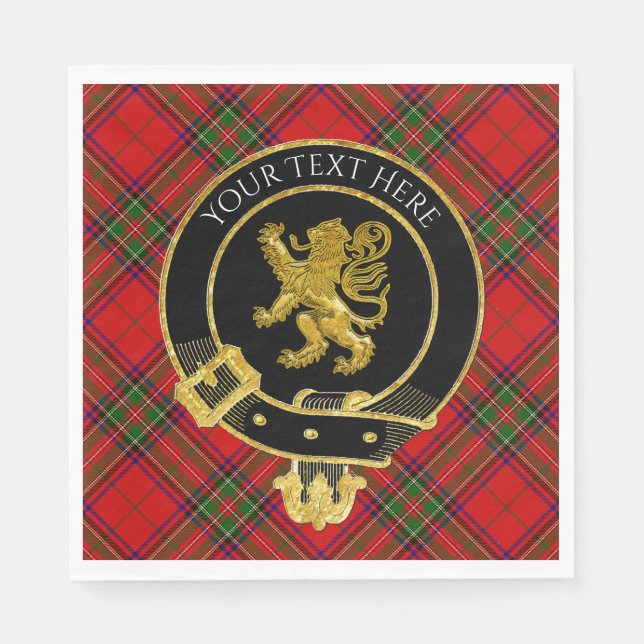 Guardanapo De Papel Scottish Clan Crest Lion Tartan (Frente)
