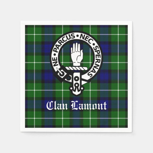 Guardanapo De Papel Scottish Clan Lamont Crest Crachá e Taetan (Frente)