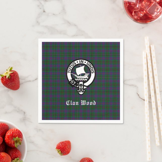 Guardanapo De Papel Scottish Clan Wood Crest & Tartan (Insitu)