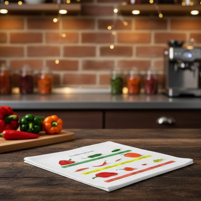 Guardanapo De Papel Scoville Heat Units Chili Pepper Chart  (Criador carregado)