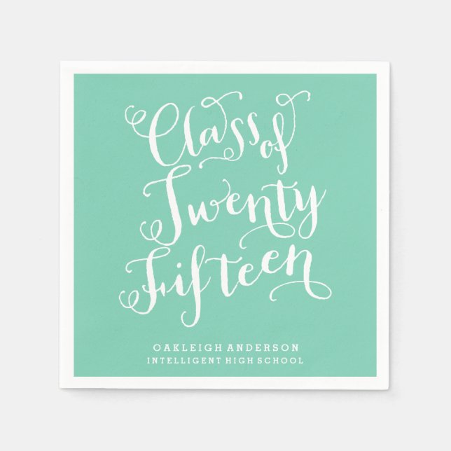 Guardanapo De Papel Script boêmico na espuma do mar | Classe de 2015 (Frente)