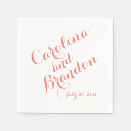 Guardanapo De Papel Script Clássico | Documento de Casamento Elegante 