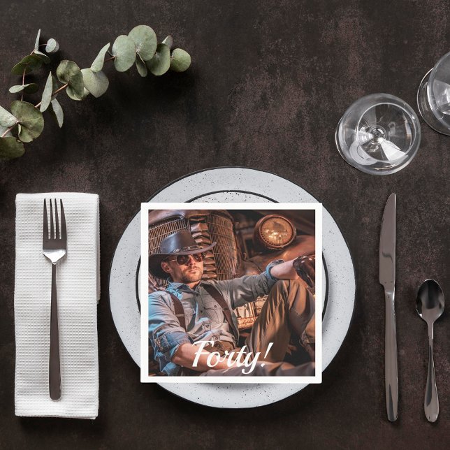 Guardanapo De Papel script de aniversário de 40 anos (Criador carregado)