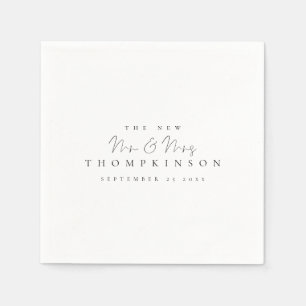 Guardanapo De Papel Script de Data de Nome Simples do Sr. e da Sra.