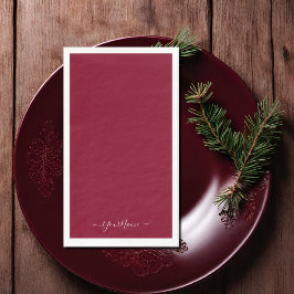 Guardanapo De Papel script elegante a cores burgundy