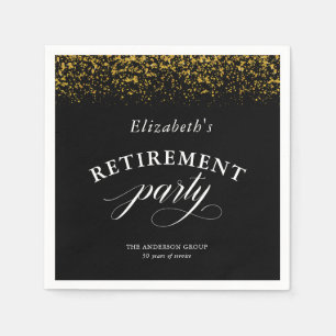 Guardanapo De Papel Script Elegante de Glitter Dourado do Grupo de Ref