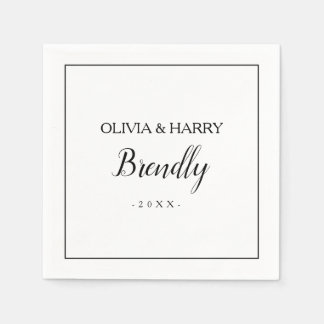 Guardanapo De Papel Script Elegante | Livro Branco Napkin