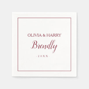 Guardanapo De Papel Script Elegante Livro Branco Napkin