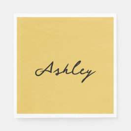 Guardanapo De Papel Script em ouro simples personalizado