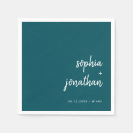 Guardanapo De Papel Script Minimalista Moderno | Casamento Profundo