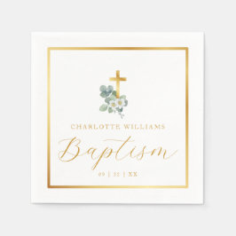 Guardanapo De Papel Script Moderno Baptism Napkins | Religioso Elegant