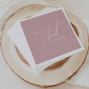 Guardanapo De Papel Script Whimsical   Casamento de Rosa Dusty