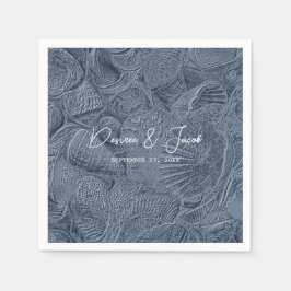 Guardanapo De Papel Sea Shell Dark Dusty Blue Modern Beach