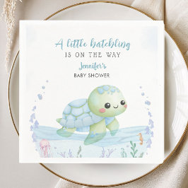 Guardanapo De Papel Sea Turtle Hatchling Boy Baby Shower Paper Napkin