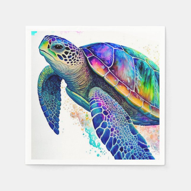 Guardanapo De Papel Sea Turtle Ocean Marine Life Beach Nature (Frente)