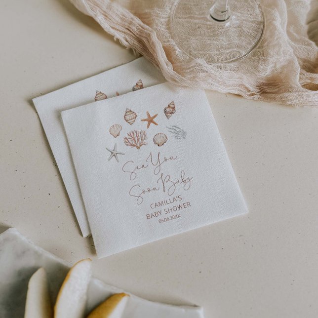 Guardanapo De Papel Sea You Em Breve Chá de fraldas Costeiro (Criador carregado)