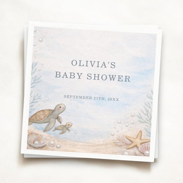 Guardanapo De Papel Sea You Soon Ocean Baby Shower Party (Criador carregado)