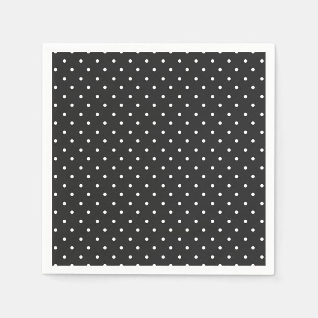 Guardanapo De Papel Seamless black and white polka dot pattern  (Frente)
