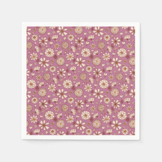 Guardanapo De Papel Seamless Floral pattern maroon