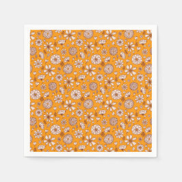 Guardanapo De Papel Seamless Floral pattern orange