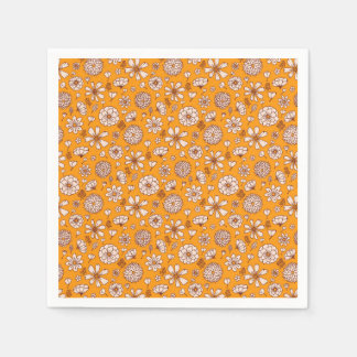 Guardanapo De Papel Seamless Floral pattern orange