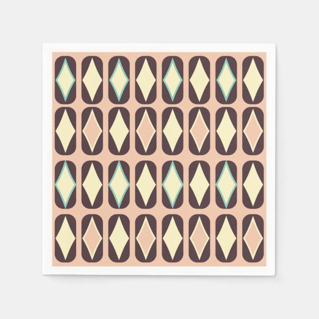 Guardanapo De Papel Seamless geometric pattern in dark brown leaf  (Frente)