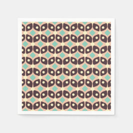 Guardanapo De Papel Seamless geometric pattern in dark brown leaf 