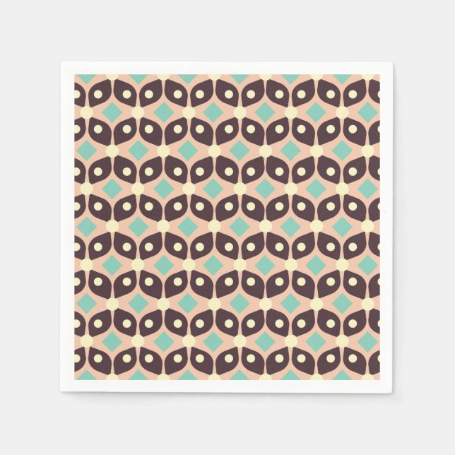 Guardanapo De Papel Seamless geometric pattern in dark brown leaf  (Frente)