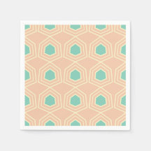 Seamless geometric pattern with teal pentagons