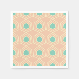 Guardanapo De Papel Seamless geometric pattern with teal pentagons