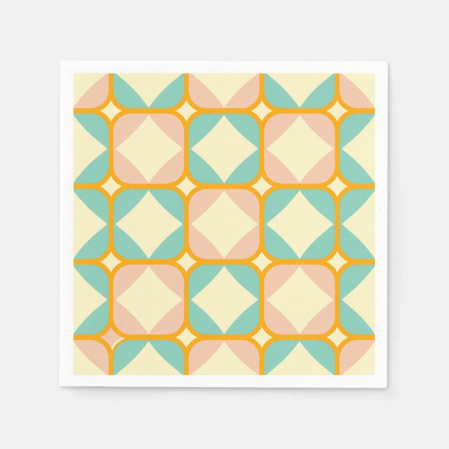 Guardanapo De Papel Seamless retro pattern with rounded squares (Frente)