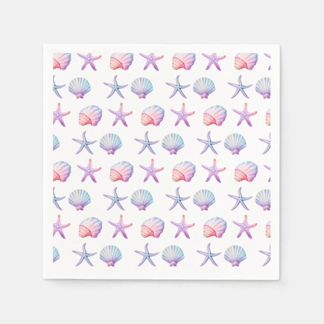 Guardanapo De Papel Seashell Pattern Party (Frente)