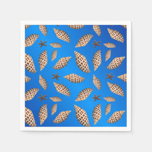 Guardanapo De Papel Seashells manchados de Junonia no azul