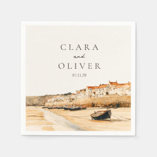 Guardanapo De Papel Seaside Cornwall Harbour Cocktail Hour Wedding 