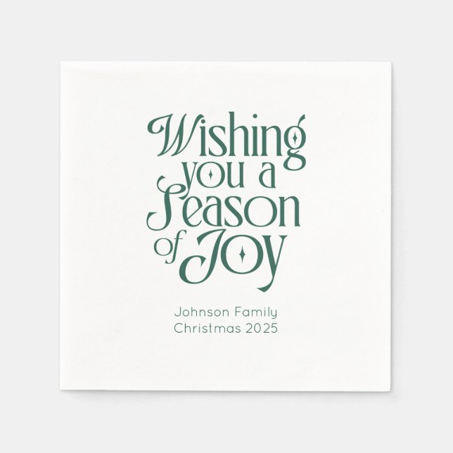 Guardanapo De Papel Season of Joy Holiday Napkins Personalized (Frente)