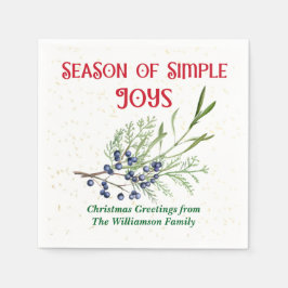 Guardanapo De Papel Season of Simple Joys Blue Juniper Christmas