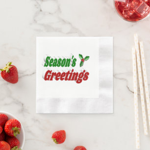 Guardanapo De Papel Seasons saúda a tipografia de Natal Holly