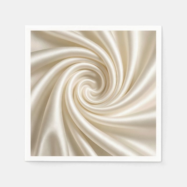 Guardanapo De Papel Seda Abstrata de Cetim de Marfim Girado (Frente)