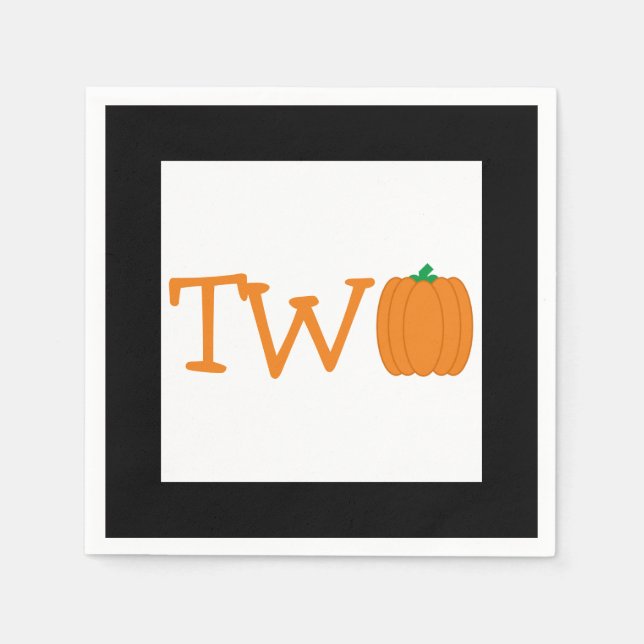Guardanapo De Papel Segundo aniversário de abóbora (Frente)