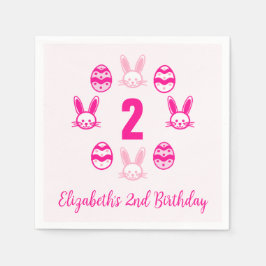 Guardanapo De Papel Segundo aniversário de Páscoa rosa