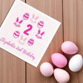 Guardanapo De Papel Segundo aniversário de Páscoa rosa