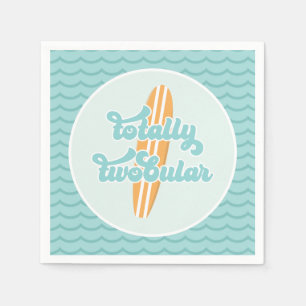 Guardanapo De Papel Segundo aniversário de praia com Surf duplo