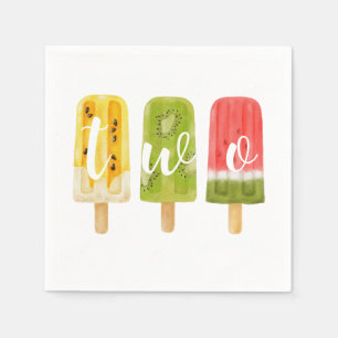 Guardanapo De Papel segundo aniversário de sorvete de picolé de Verão
