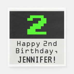 Guardanapo De Papel segundo aniversário - Estilo Nerdy / Geeky "2" &