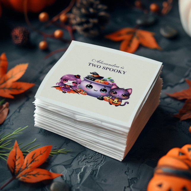 Guardanapo De Papel Segundo aniversário Feliz das Bruxas Pastel Kawaii (Criador carregado)